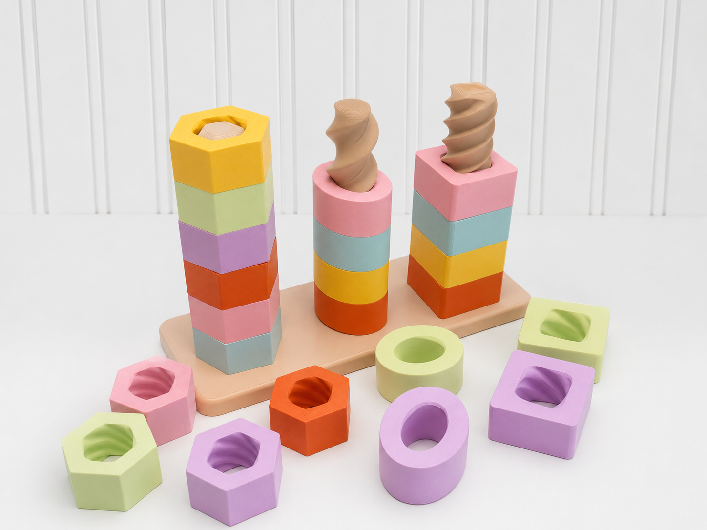 Shape & Twist Montessori – Shape Sorting & Stacking Toy